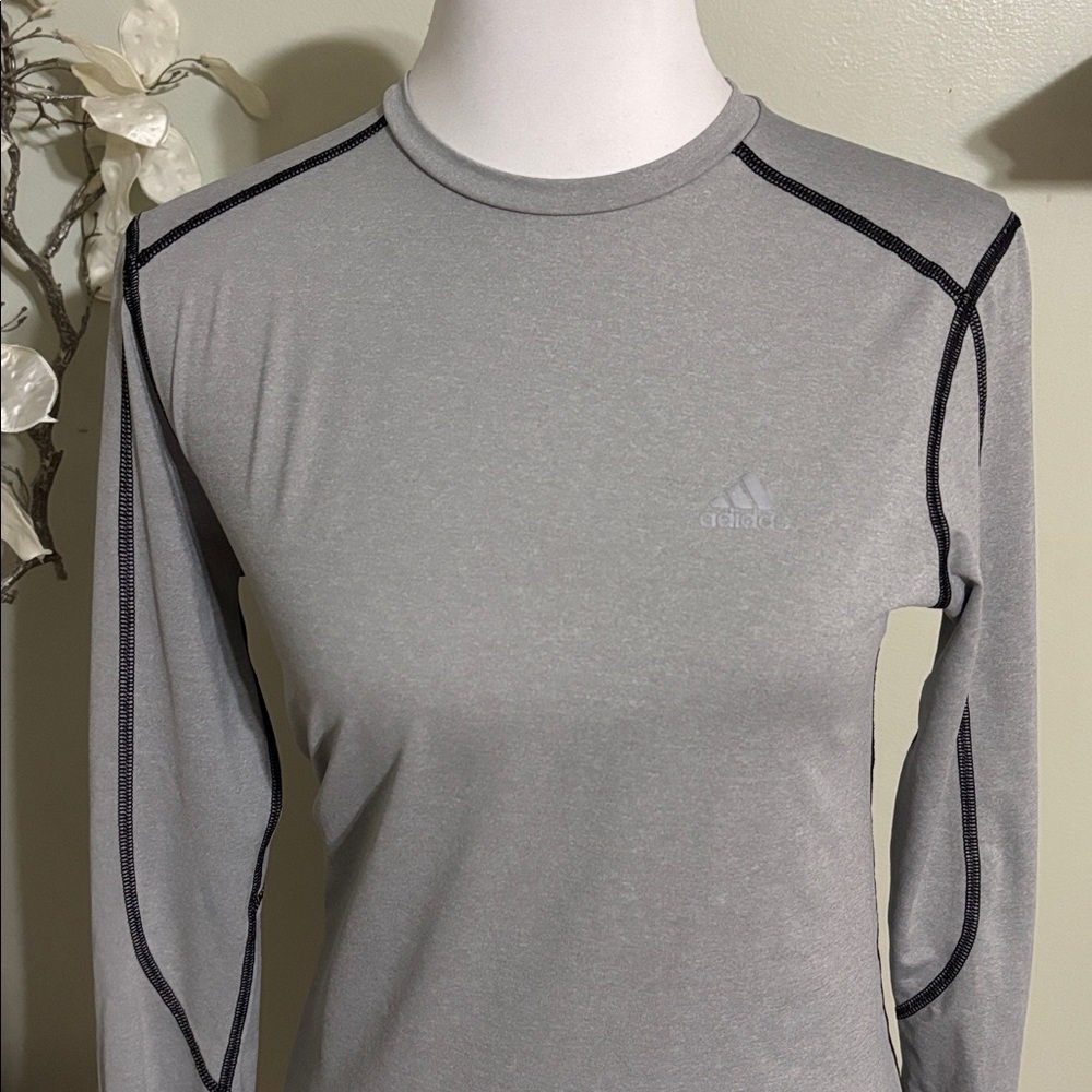 Adidas Gray Heather Performance Top - Picture 2 of 3